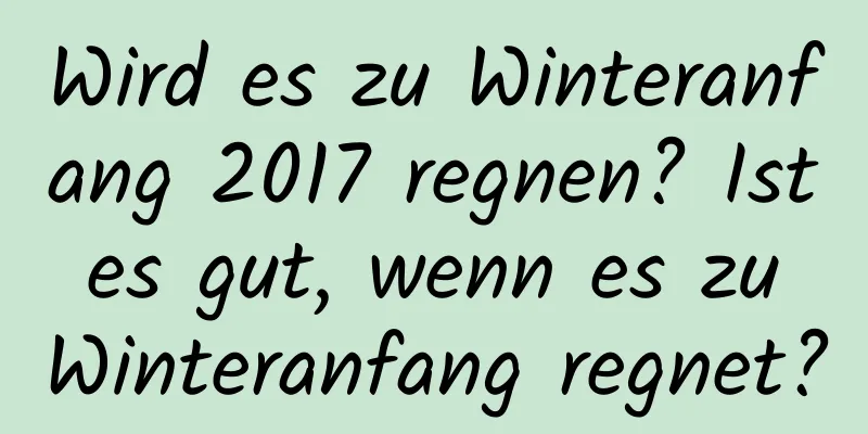 Wird es zu Winteranfang 2017 regnen? Ist es gut, wenn es zu Winteranfang regnet?