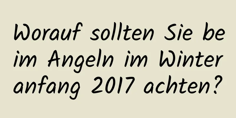 Worauf sollten Sie beim Angeln im Winteranfang 2017 achten?