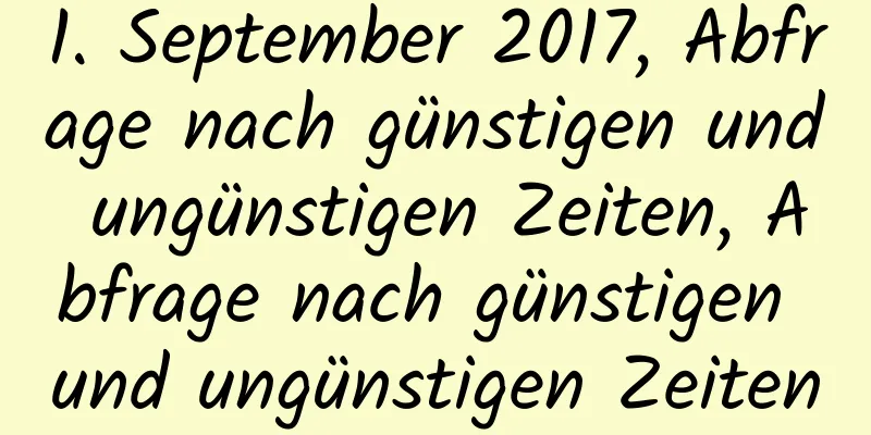 1. September 2017, Abfrage nach günstigen und ungünstigen Zeiten, Abfrage nach günstigen und ungünstigen Zeiten