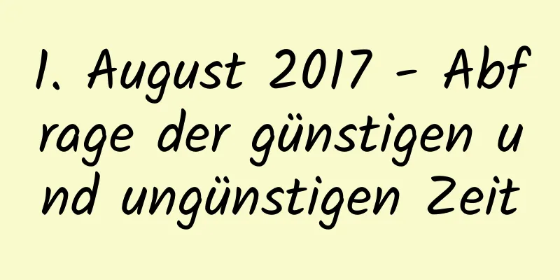 1. August 2017 - Abfrage der günstigen und ungünstigen Zeit