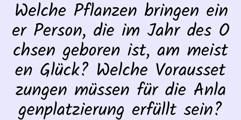 Welche Pflanzen bringen einer Person, die im Jahr des Ochsen geboren ist, am meisten Glück? Welche Voraussetzungen müssen für die Anlagenplatzierung erfüllt sein?