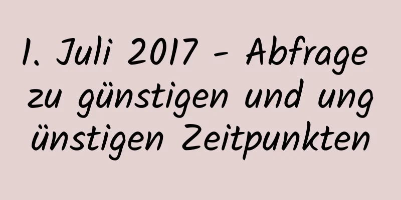 1. Juli 2017 - Abfrage zu günstigen und ungünstigen Zeitpunkten