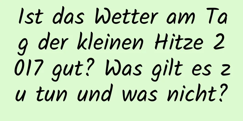 Ist das Wetter am Tag der kleinen Hitze 2017 gut? Was gilt es zu tun und was nicht?