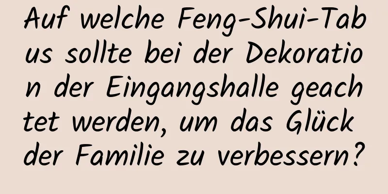 Auf welche Feng-Shui-Tabus sollte bei der Dekoration der Eingangshalle geachtet werden, um das Glück der Familie zu verbessern?