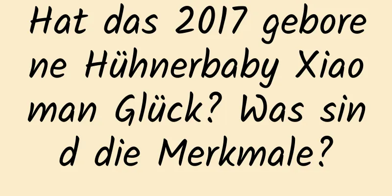 Hat das 2017 geborene Hühnerbaby Xiaoman Glück? Was sind die Merkmale?