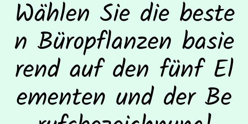 Wählen Sie die besten Büropflanzen basierend auf den fünf Elementen und der Berufsbezeichnung!