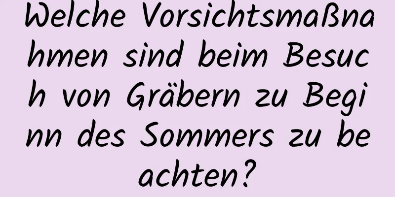 Welche Vorsichtsmaßnahmen sind beim Besuch von Gräbern zu Beginn des Sommers zu beachten?