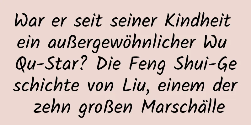 War er seit seiner Kindheit ein außergewöhnlicher Wu Qu-Star? Die Feng Shui-Geschichte von Liu, einem der zehn großen Marschälle