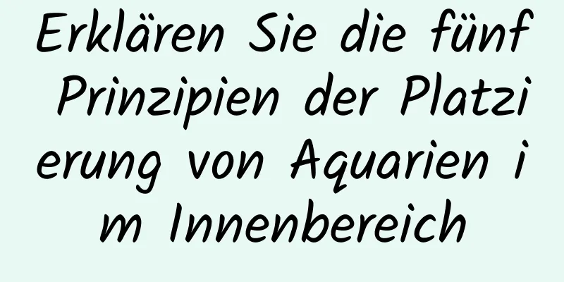 Erklären Sie die fünf Prinzipien der Platzierung von Aquarien im Innenbereich