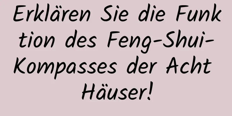 Erklären Sie die Funktion des Feng-Shui-Kompasses der Acht Häuser!