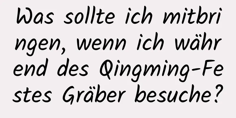 Was sollte ich mitbringen, wenn ich während des Qingming-Festes Gräber besuche?