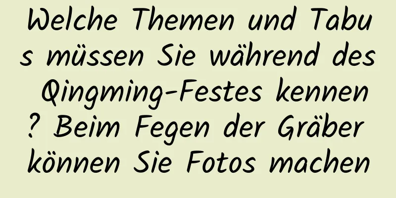 Welche Themen und Tabus müssen Sie während des Qingming-Festes kennen? Beim Fegen der Gräber können Sie Fotos machen