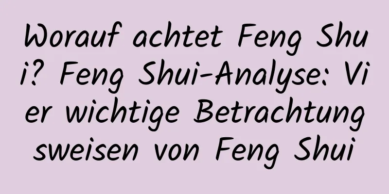 Worauf achtet Feng Shui? Feng Shui-Analyse: Vier wichtige Betrachtungsweisen von Feng Shui