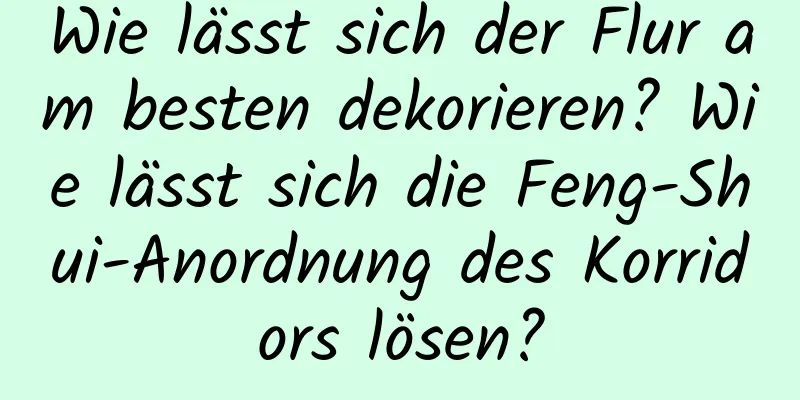 Wie lässt sich der Flur am besten dekorieren? Wie lässt sich die Feng-Shui-Anordnung des Korridors lösen?