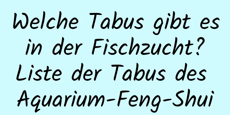 Welche Tabus gibt es in der Fischzucht? Liste der Tabus des Aquarium-Feng-Shui