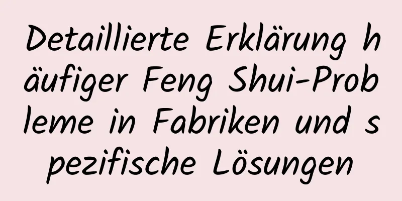 Detaillierte Erklärung häufiger Feng Shui-Probleme in Fabriken und spezifische Lösungen