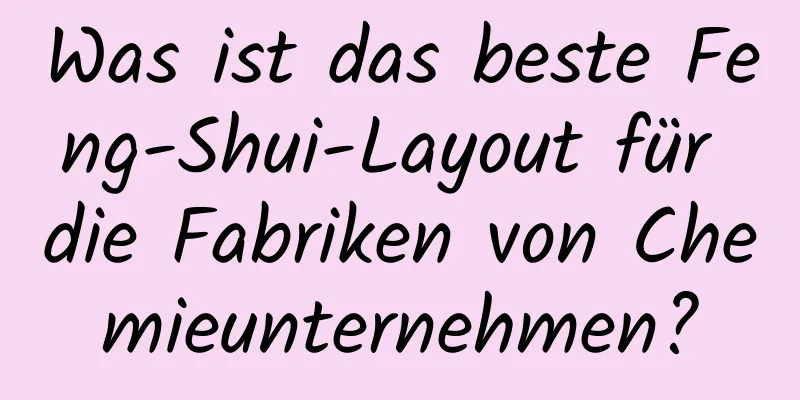 Was ist das beste Feng-Shui-Layout für die Fabriken von Chemieunternehmen?