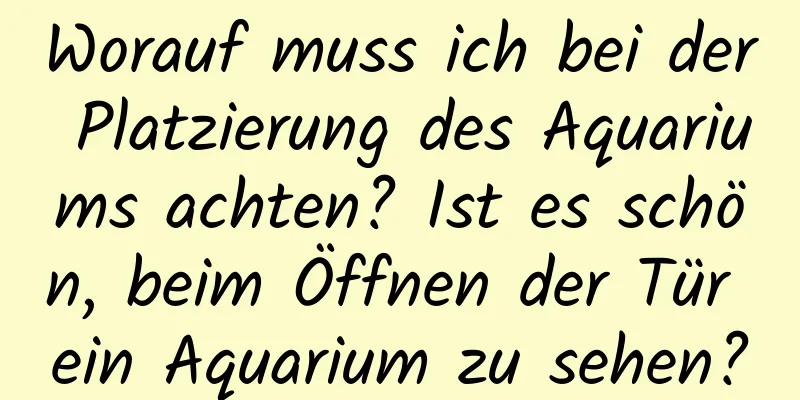 Worauf muss ich bei der Platzierung des Aquariums achten? Ist es schön, beim Öffnen der Tür ein Aquarium zu sehen?