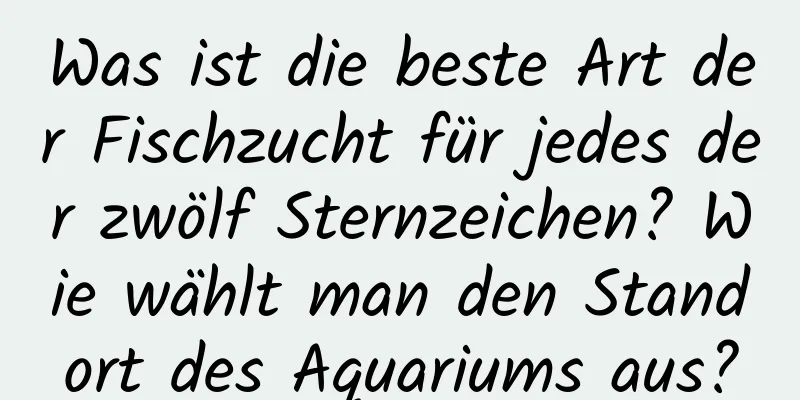 Was ist die beste Art der Fischzucht für jedes der zwölf Sternzeichen? Wie wählt man den Standort des Aquariums aus?