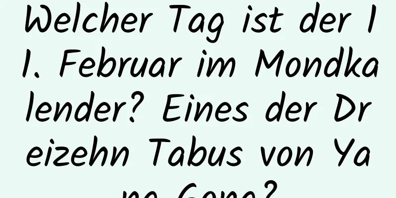 Welcher Tag ist der 11. Februar im Mondkalender? Eines der Dreizehn Tabus von Yang Gong?