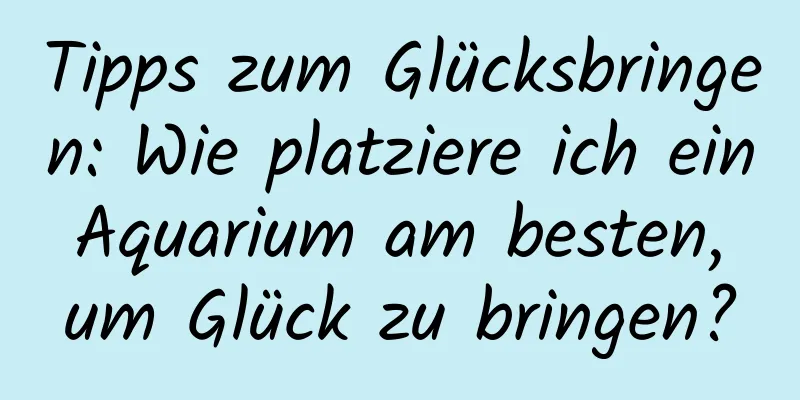 Tipps zum Glücksbringen: Wie platziere ich ein Aquarium am besten, um Glück zu bringen?