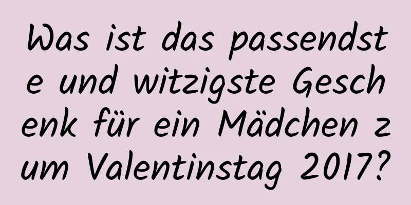 Was ist das passendste und witzigste Geschenk für ein Mädchen zum Valentinstag 2017?