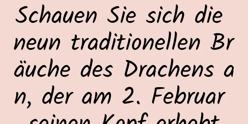 Schauen Sie sich die neun traditionellen Bräuche des Drachens an, der am 2. Februar seinen Kopf erhebt