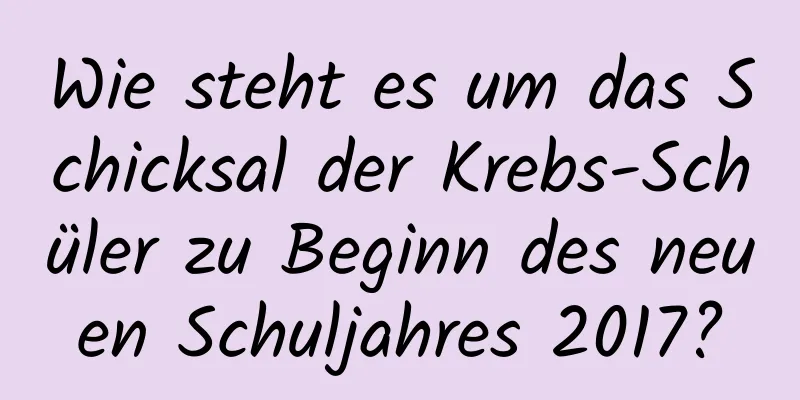 Wie steht es um das Schicksal der Krebs-Schüler zu Beginn des neuen Schuljahres 2017?