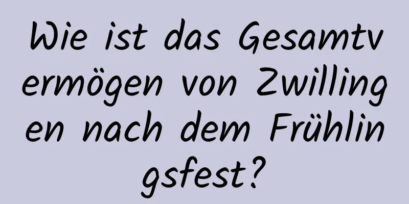 Wie ist das Gesamtvermögen von Zwillingen nach dem Frühlingsfest?