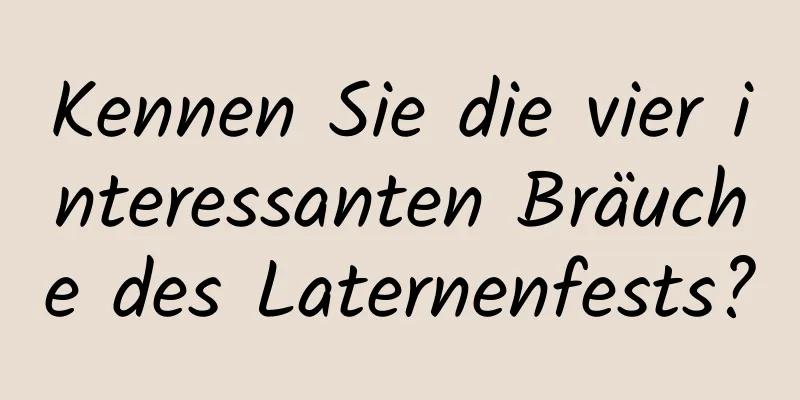 Kennen Sie die vier interessanten Bräuche des Laternenfests?