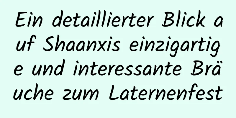 Ein detaillierter Blick auf Shaanxis einzigartige und interessante Bräuche zum Laternenfest