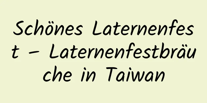 Schönes Laternenfest – Laternenfestbräuche in Taiwan