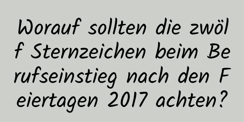 Worauf sollten die zwölf Sternzeichen beim Berufseinstieg nach den Feiertagen 2017 achten?