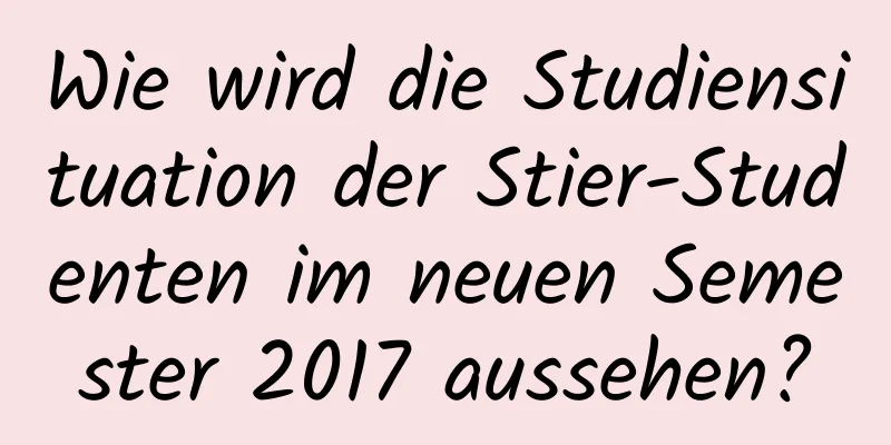 Wie wird die Studiensituation der Stier-Studenten im neuen Semester 2017 aussehen?