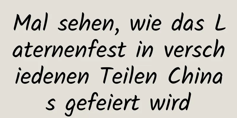 Mal sehen, wie das Laternenfest in verschiedenen Teilen Chinas gefeiert wird