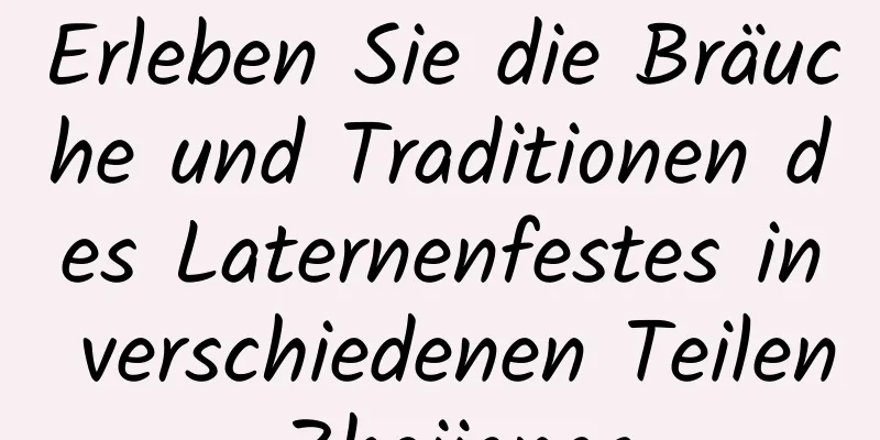 Erleben Sie die Bräuche und Traditionen des Laternenfestes in verschiedenen Teilen Zhejiangs