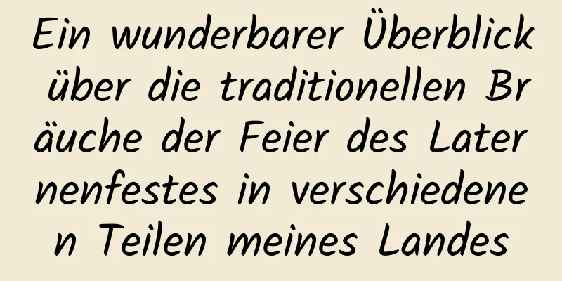 Ein wunderbarer Überblick über die traditionellen Bräuche der Feier des Laternenfestes in verschiedenen Teilen meines Landes