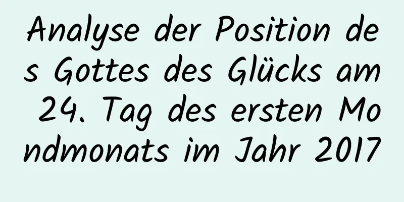 Analyse der Position des Gottes des Glücks am 24. Tag des ersten Mondmonats im Jahr 2017