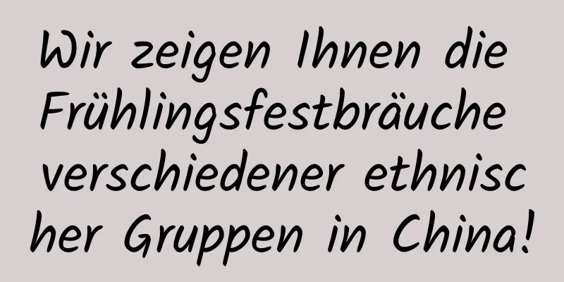 Wir zeigen Ihnen die Frühlingsfestbräuche verschiedener ethnischer Gruppen in China!