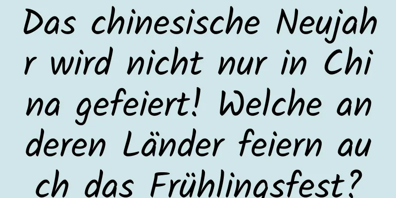 Das chinesische Neujahr wird nicht nur in China gefeiert! Welche anderen Länder feiern auch das Frühlingsfest?