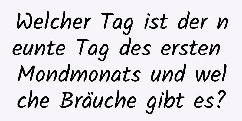 Welcher Tag ist der neunte Tag des ersten Mondmonats und welche Bräuche gibt es?