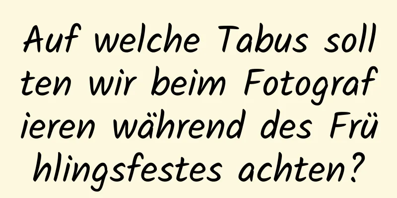 Auf welche Tabus sollten wir beim Fotografieren während des Frühlingsfestes achten?