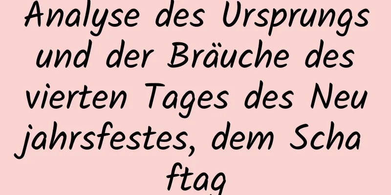 Analyse des Ursprungs und der Bräuche des vierten Tages des Neujahrsfestes, dem Schaftag