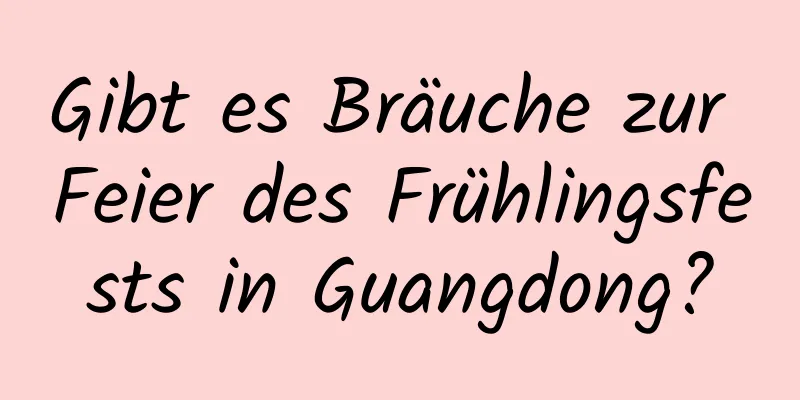 Gibt es Bräuche zur Feier des Frühlingsfests in Guangdong?