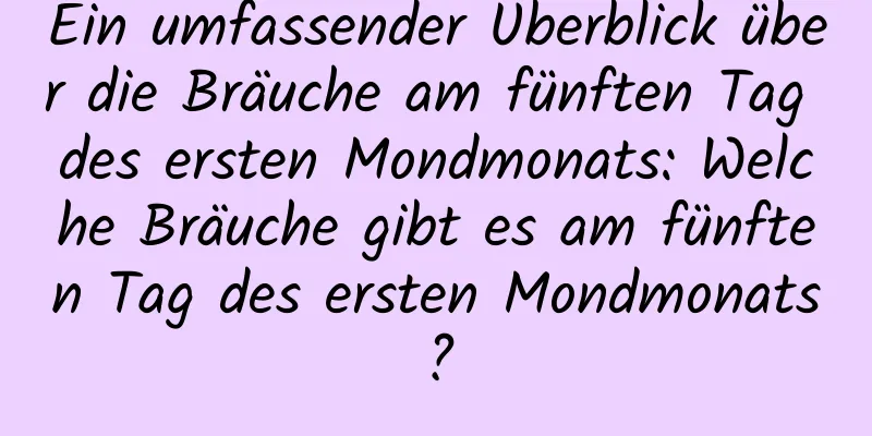 Ein umfassender Überblick über die Bräuche am fünften Tag des ersten Mondmonats: Welche Bräuche gibt es am fünften Tag des ersten Mondmonats?