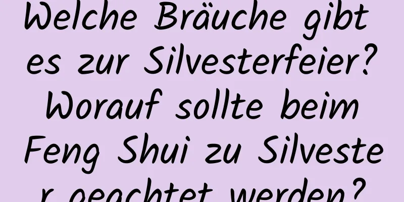 Welche Bräuche gibt es zur Silvesterfeier? Worauf sollte beim Feng Shui zu Silvester geachtet werden?