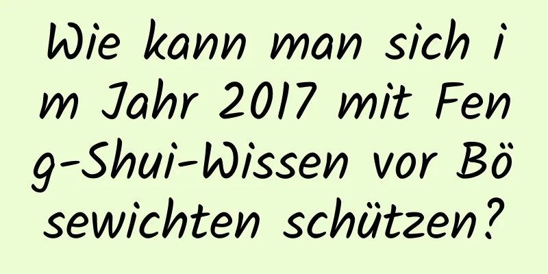 Wie kann man sich im Jahr 2017 mit Feng-Shui-Wissen vor Bösewichten schützen?