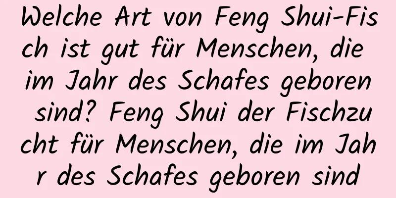 Welche Art von Feng Shui-Fisch ist gut für Menschen, die im Jahr des Schafes geboren sind? Feng Shui der Fischzucht für Menschen, die im Jahr des Schafes geboren sind