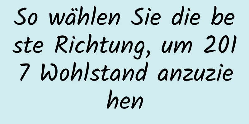 So wählen Sie die beste Richtung, um 2017 Wohlstand anzuziehen