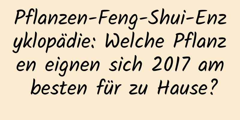 Pflanzen-Feng-Shui-Enzyklopädie: Welche Pflanzen eignen sich 2017 am besten für zu Hause?